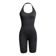 Halter Backless Slim Fit Slimming Sense Of Design Jumpsuit - Black - View 1