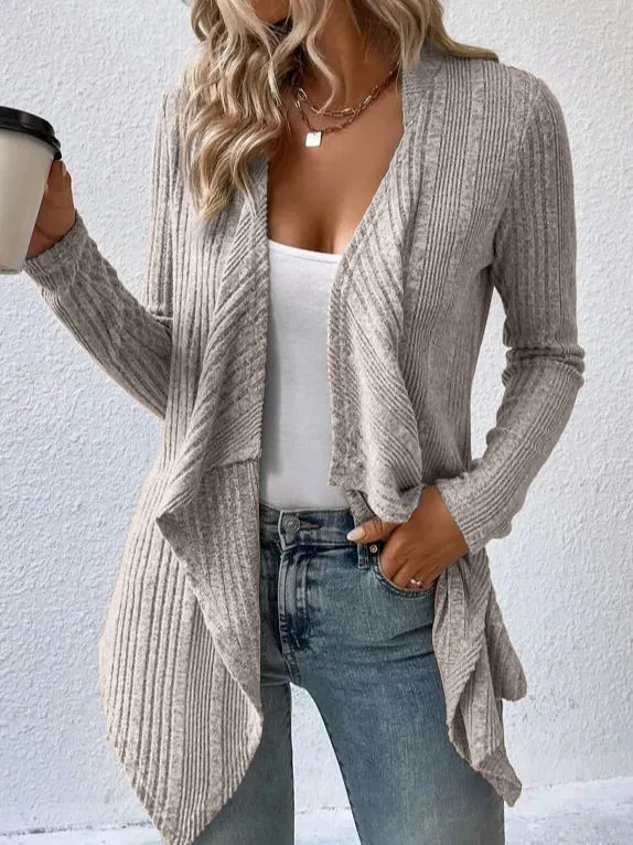 Cardigan Long Sleeve Sweater Casual Women's Clothing Camel - Shop at LoveMi