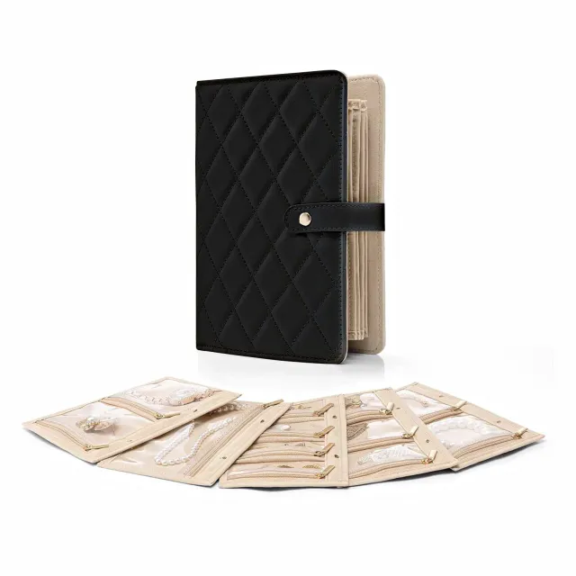 Travel Foldable Jewelry Bag Jewelry Storage Black - Shop at LoveMi