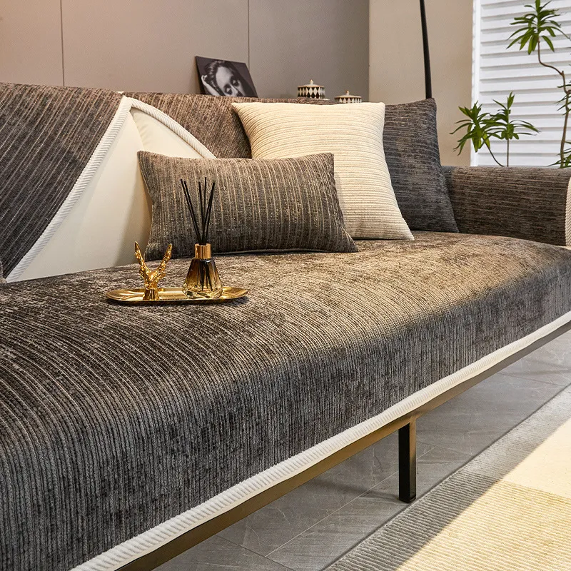 Cover Simple Sofa Cover Towel Cushion - Flow Dark Gray