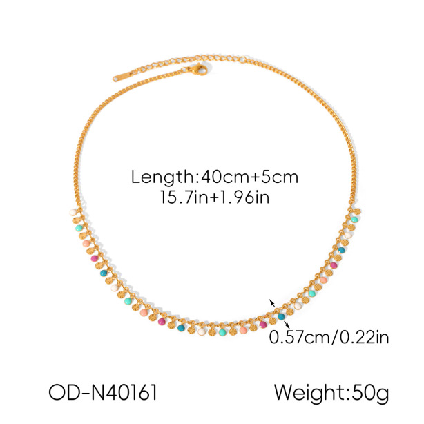 Colorful Oil Stainless Steel Necklace
