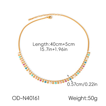Colorful Oil Stainless Steel Necklace