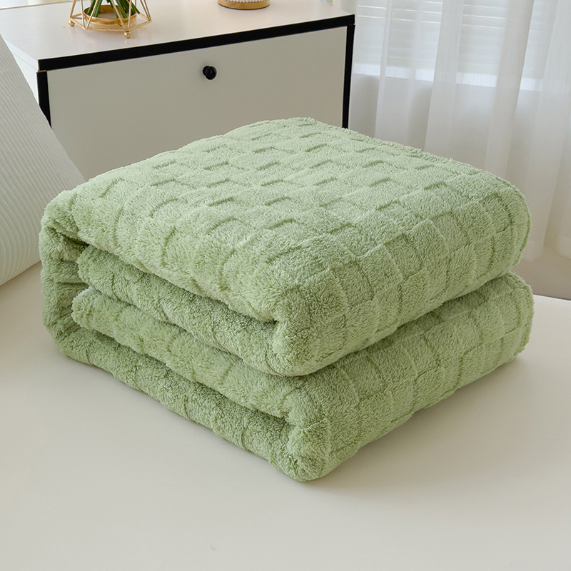 Household Waffle-pattern Flannel Casual Blanket