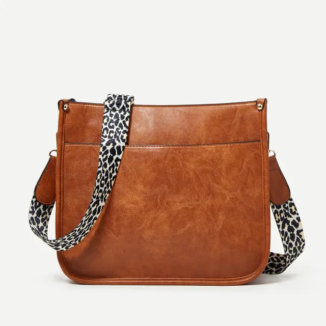 Crossbody Leopard Print Shoulder Large Capacity Totes Brown - Shop at LoveMi