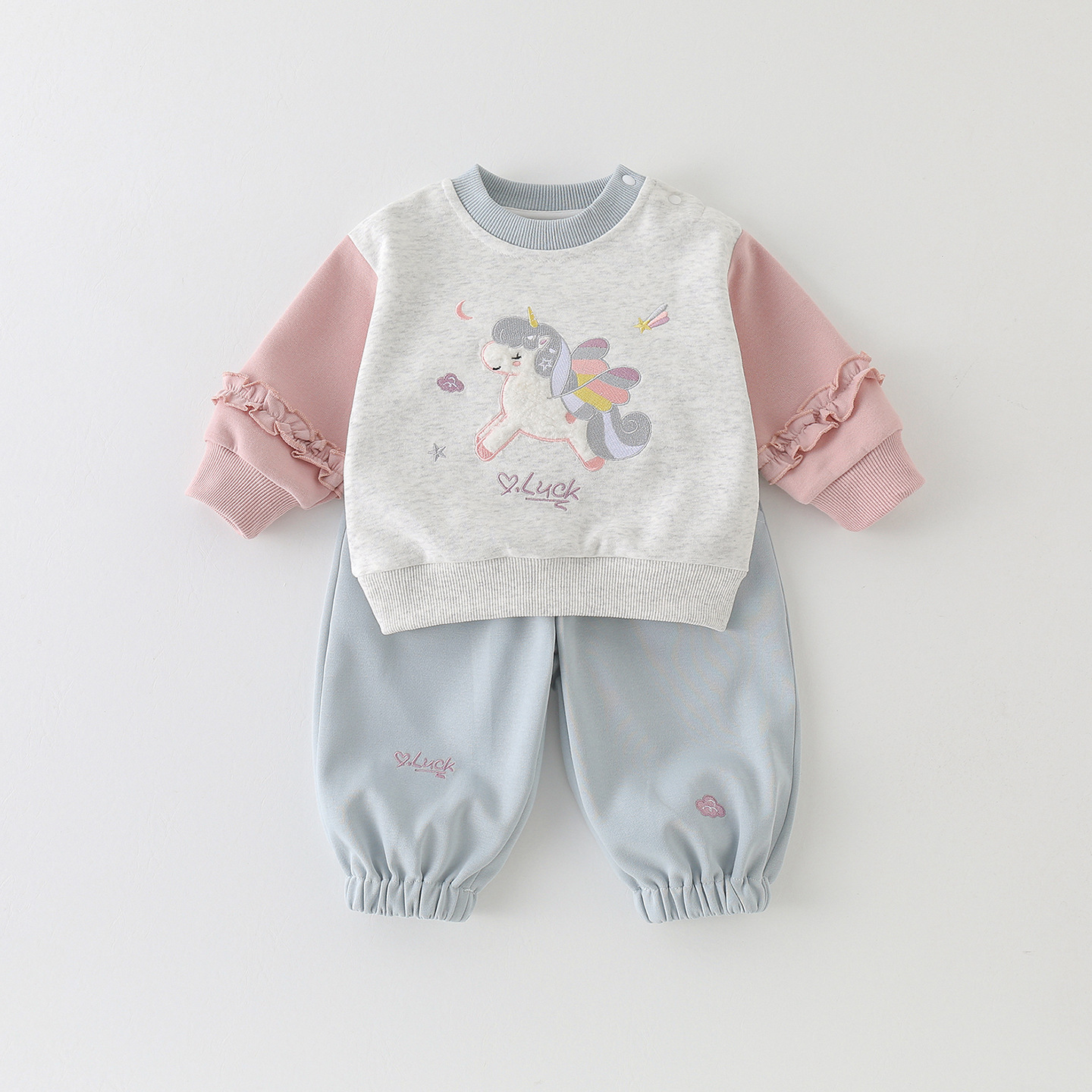 Casual Sweatshirt And Long Pants Baby Clothing Two-piece Set