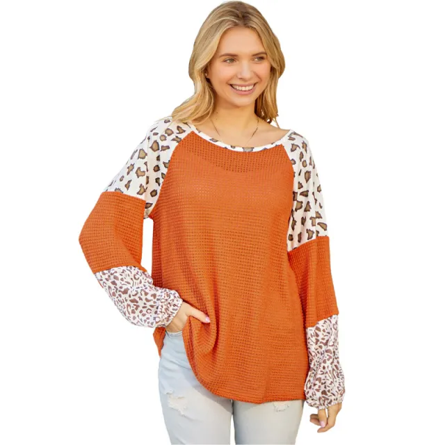 Fashion Loose Contrast Color Sweatshirt Lc25115972 Orange - Shop at LoveMi