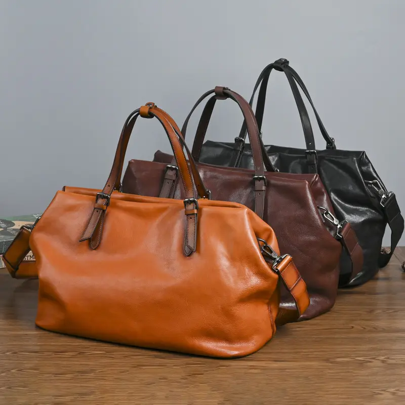 Patent Leather Retro Oil-waxed Glossy Handbag