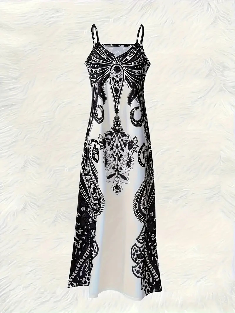 Women's Bohemian Print Dress Black - Shop at LoveMi