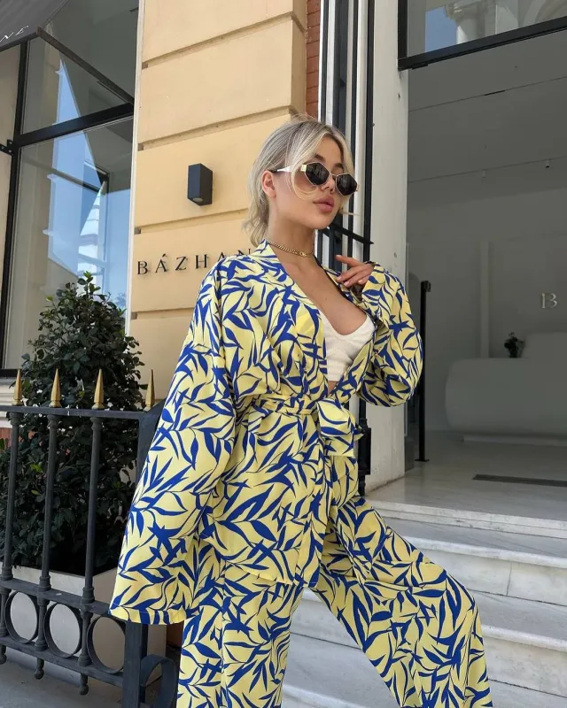 Euro American style Autumnwinter Long sleeve Striped Pants Yellow - Shop at LoveMi