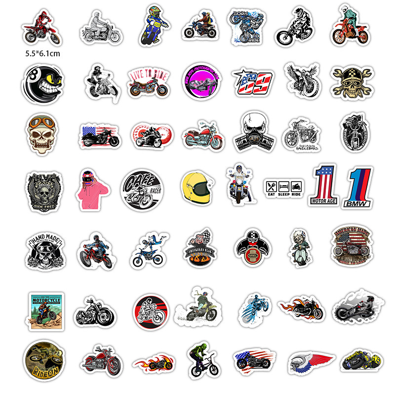 Title 4, 50 motorfiets karakter graffiti stickers waterd...