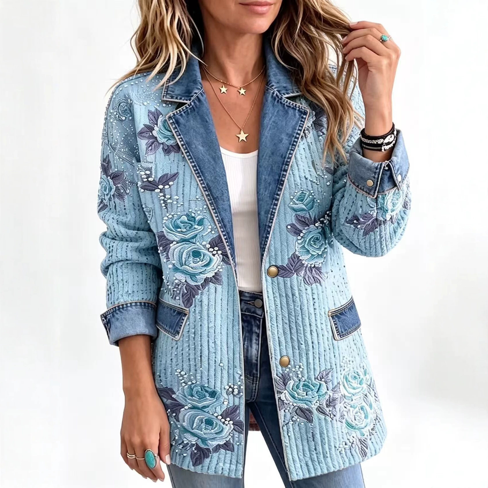 New Retro Rose Suit Jacket For Women