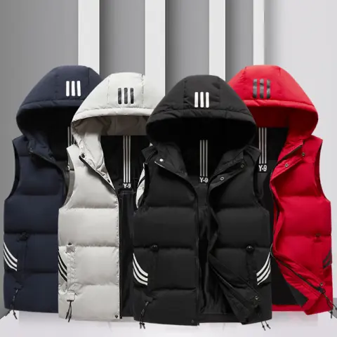 Men's Coat Hooded Thickened Warm Waistcoat Cotton Vest