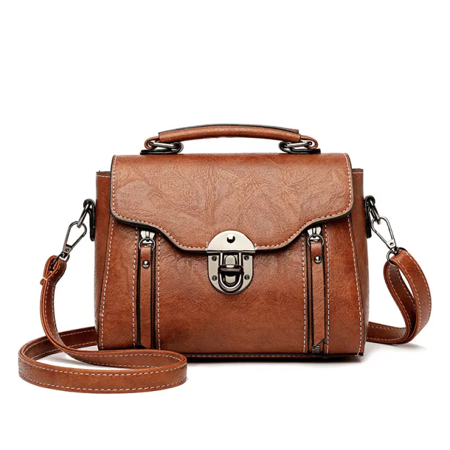 Retro Portable Shoulder Messenger Bag Brown - Shop at LoveMi