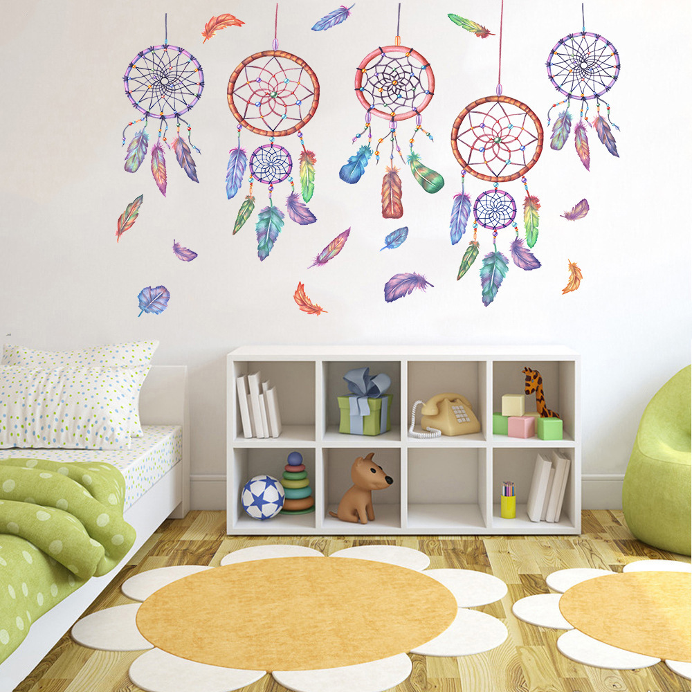 Title 3, Wall Stickers Wind Chimes Feather Romantic And ...