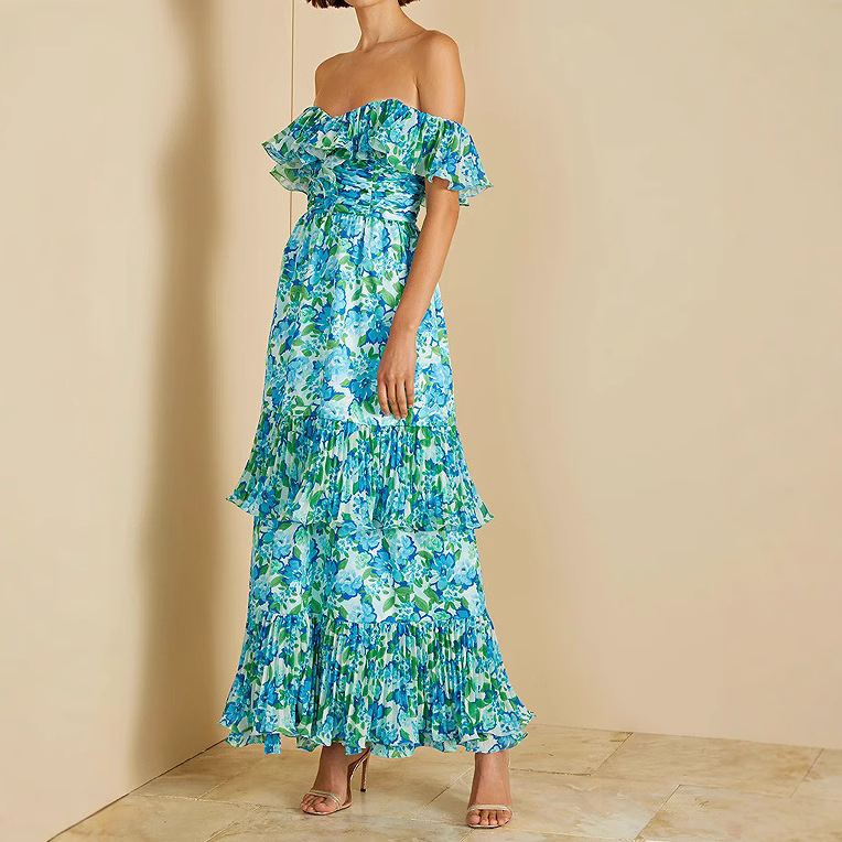 Chiffon Off-Shoulder Long Dress, picture 3 of 6