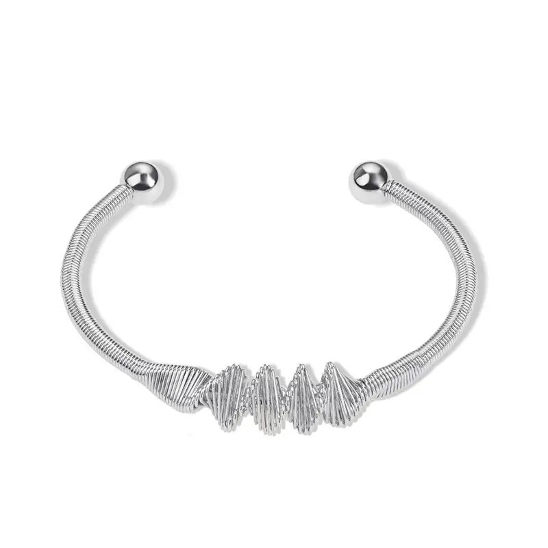 Bohemian Style Metal Steel Wire Spiral Laid Titanium Steel Bracelet