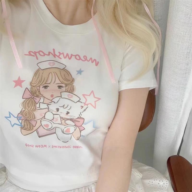 Raglan Sleeve Printed Hot Girl