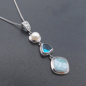 Silver Larimar Necklace