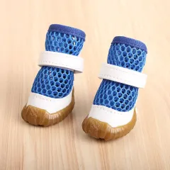 No Foot Loss When Going Out Pet Booties Small Dog - Blue 2 Pieces - View 1