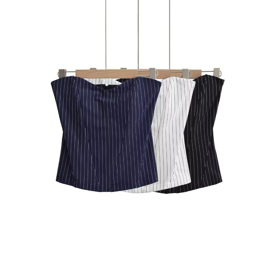 Sexy Fishbone Striped Waist Base All-matching Tube Top