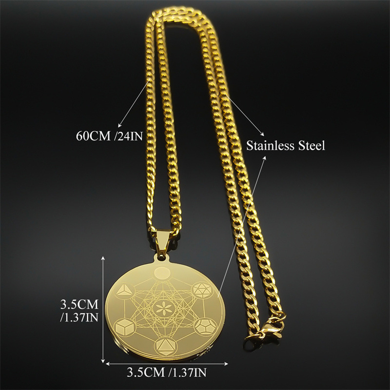Rubik's Cube Sacred Geometry Stainless Steel Pendant Advanced