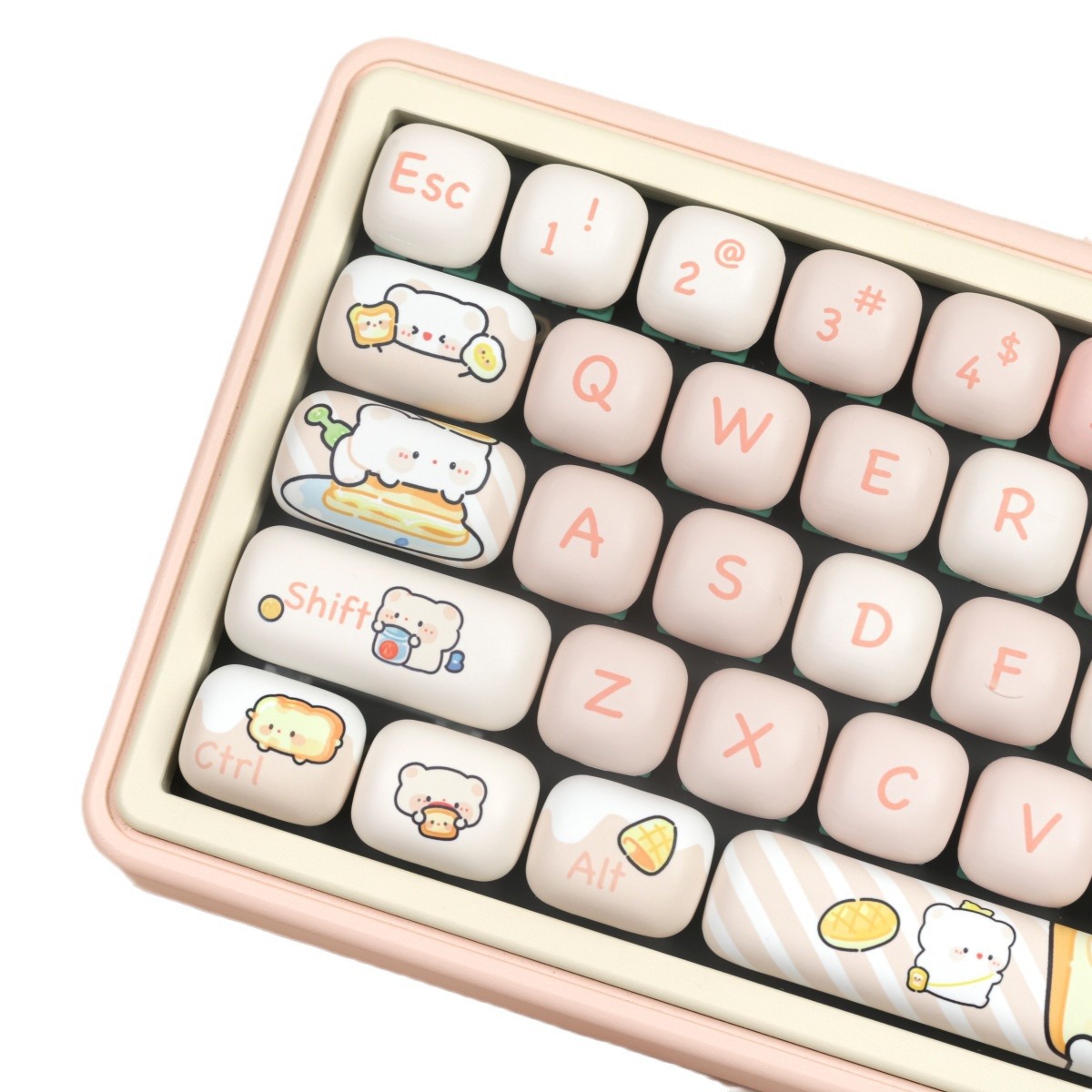 MOG Steamed Bread Key Cap Bread Bear Full Set PBT Sublimation - Image 2