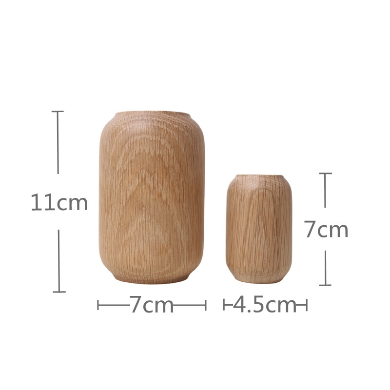 Japanese Style Groceries Solid Wood Dried Flowers And Flowerpot Wooden Craftwork Ins Vase — foto 3