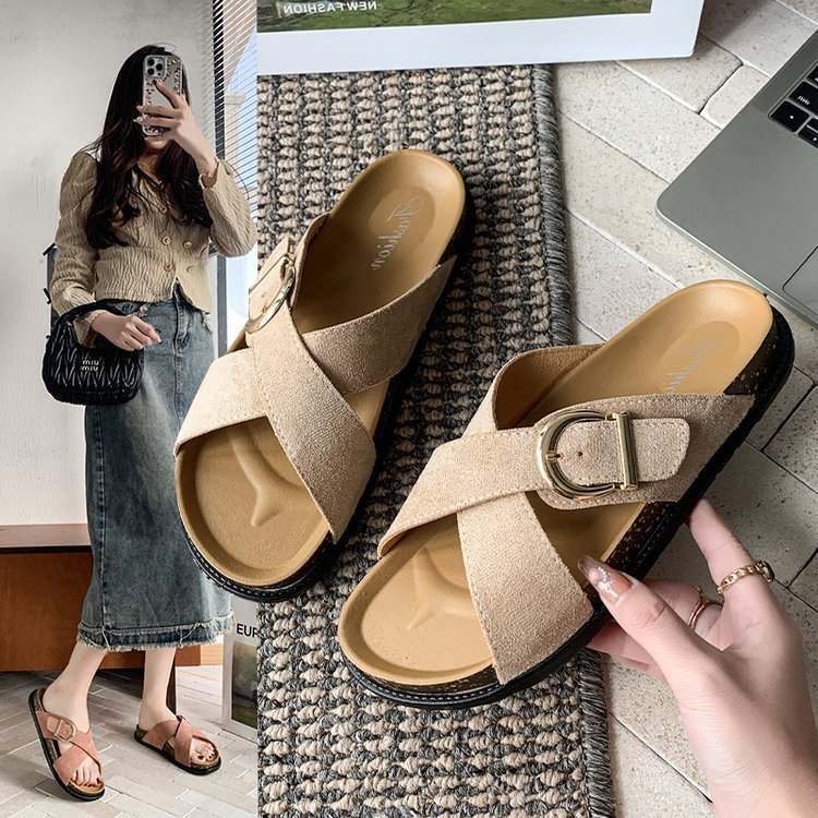 Mori-style Gentle Thick-soled Sandals For Women