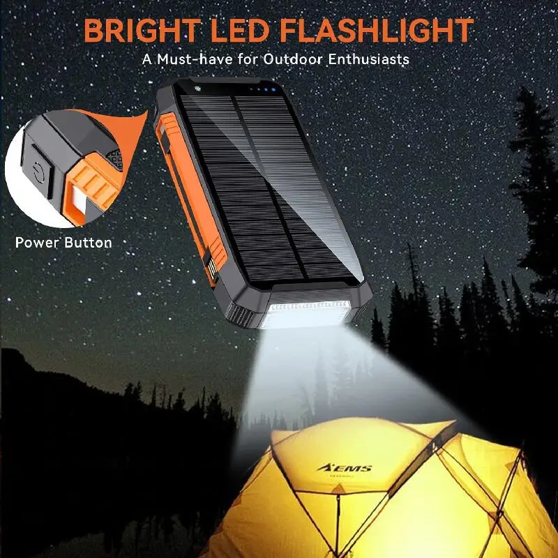 With Cable Solar Charging Unit 20000mah Portable