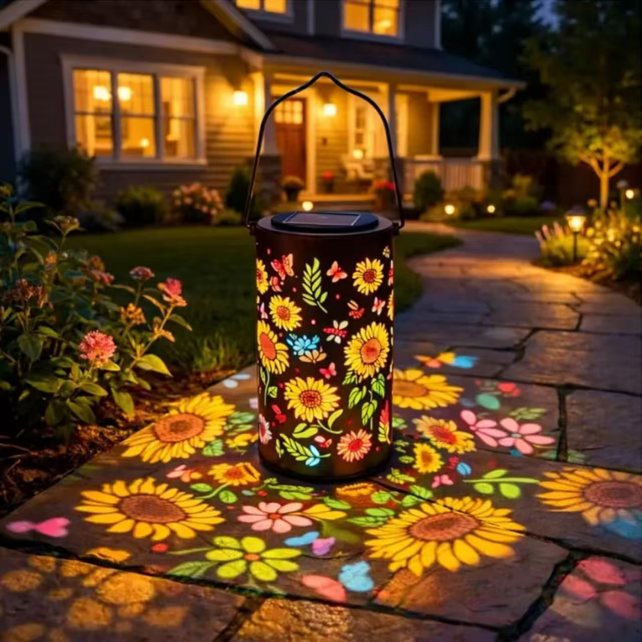 Solar-powered Courtyard Lamp Sunflower Design For Outdoor Gardens