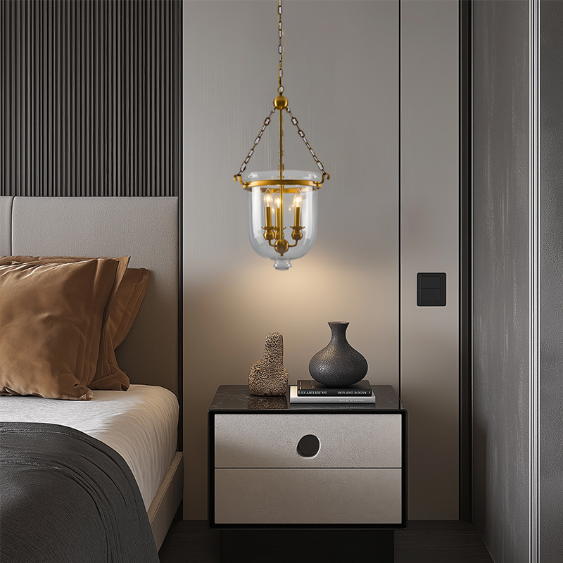 Retro Candle Aisle Restaurant Personality Multi-head Glass Barrel Pendant Light