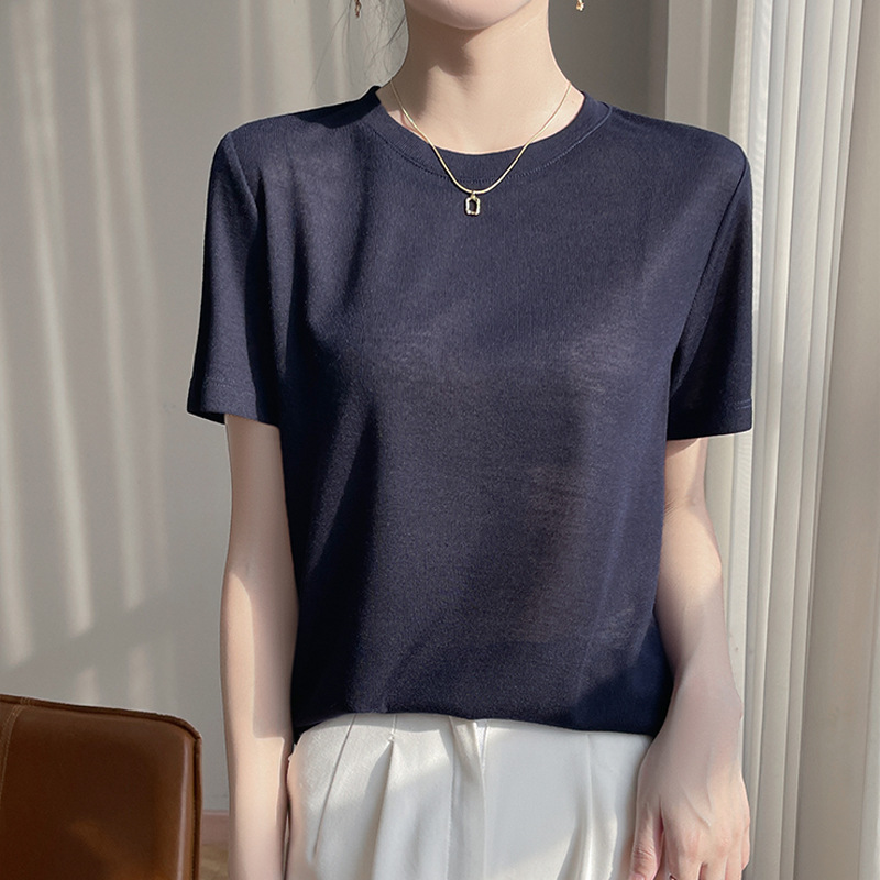 Loose Temperament Round Neck T-shirt Women