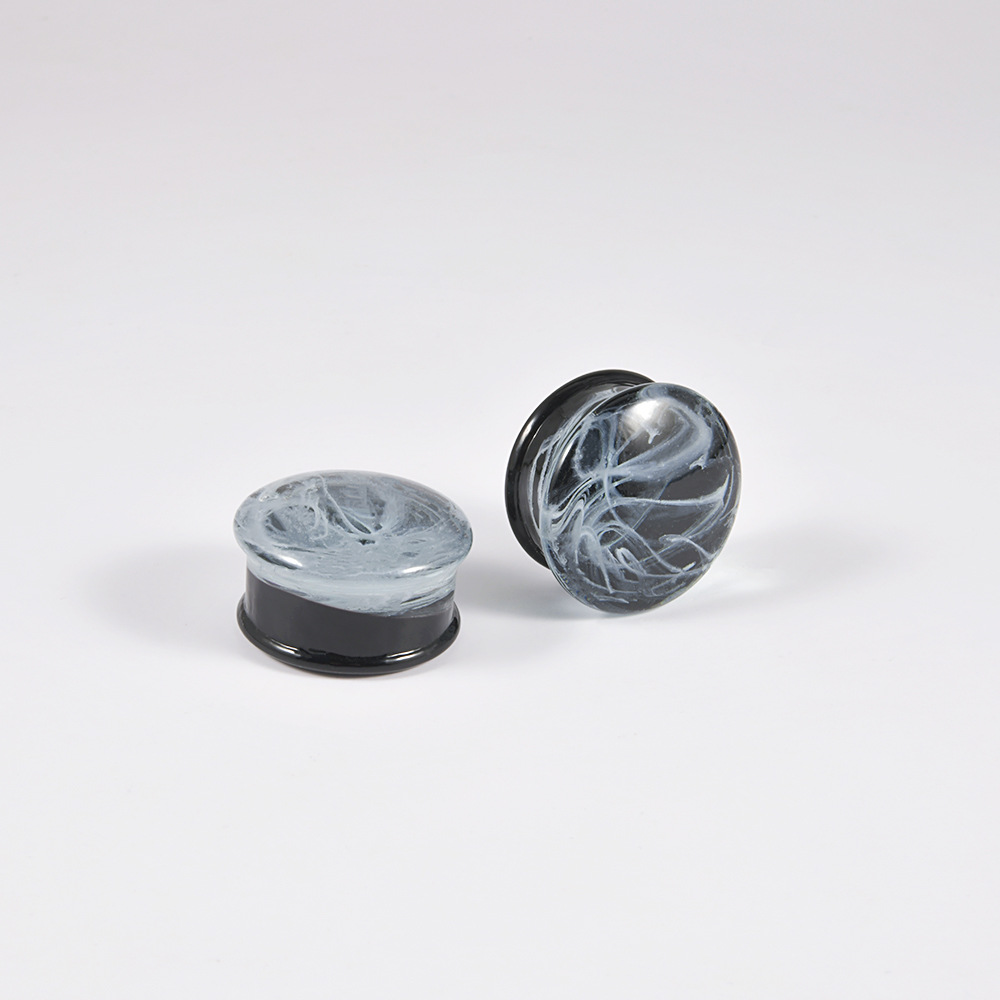 Water Drop Round Glass Waist Drum Auricle Integrated Solid Ear Extender