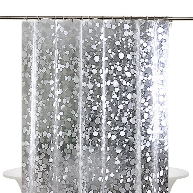 3D Water Cube Silk-Texture Waterproof Shower Curtain