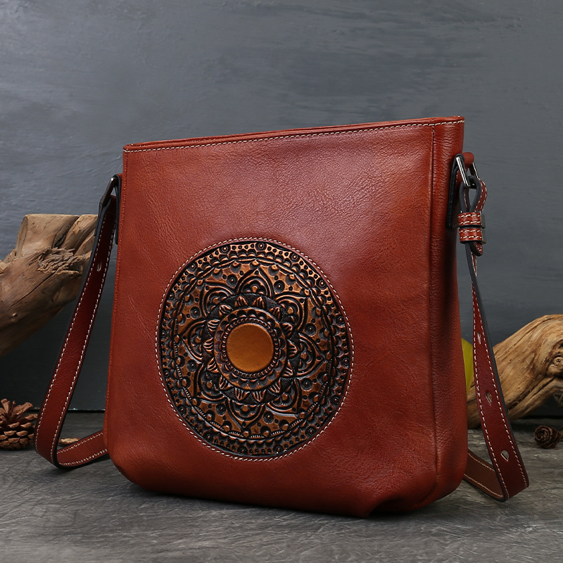 Leather Small Square Crossbody Bag, picture 5 of 6