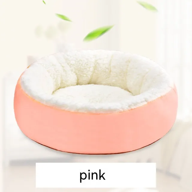 Comfortable Round Lamb Wool Warm Pet Bed Pink - Shop at LoveMi