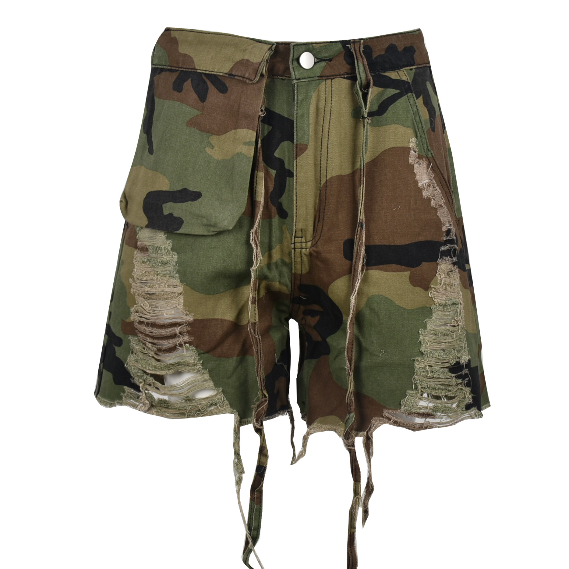 Title 4, Pantalon taille haute camouflage avec lavage pe...