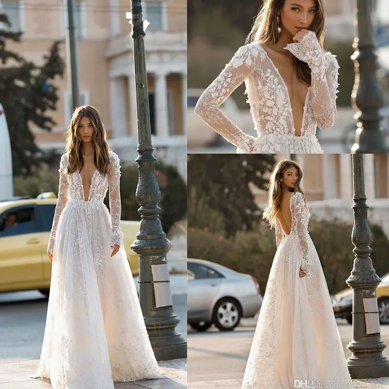 Women's Wedding Dress Lace Long Sleeve Dinner