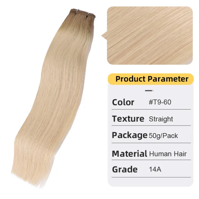 Second Generation Hand knitted Hair Weft White Hair Extension Braid Real Hair T960Straight - Shop at LoveMi