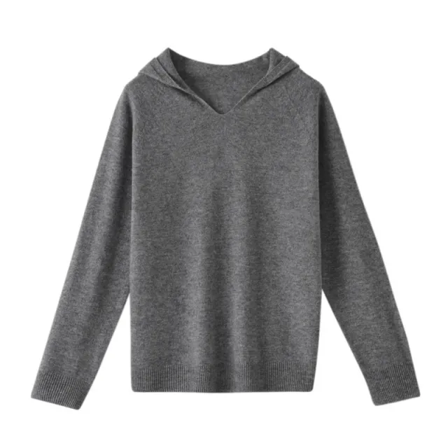 Pure Wool Skin friendly Front Line Ready made Garments Hooded Sweater Gray - Shop at LoveMi