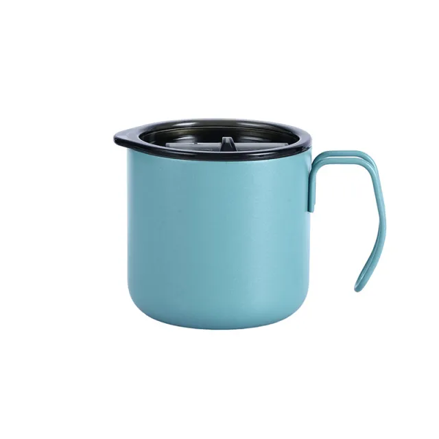Inside And Outside 304 Stainless Steel Double Vacuum Mug Daily Use Sparkle Silver Light Green - Shop at LoveMi