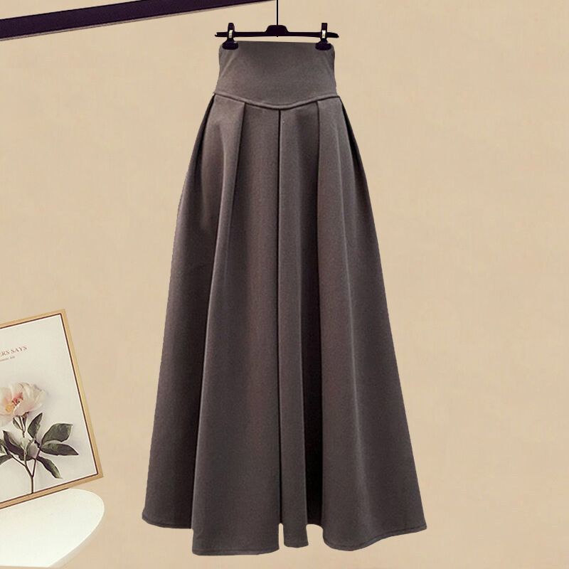 Women's Casual Fashion Fake Two piece Top Slim Fit Skirt Two piece Set Brown Skirt - Shop at LoveMi