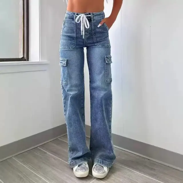 Women's American Casual Style Work Pants Dark Blue - Shop at LoveMi