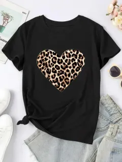 European And American Valentine's Day Love Round Neck Women's Top - Hs210-L - View 1