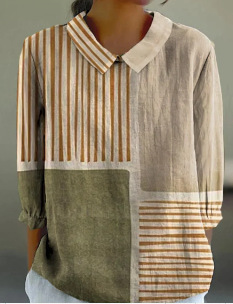 Women's Flower Digital Printed 34 Sleeves Shirt Top T shirt Batch Ncs01025041706 5Xl - Shop at LoveMi