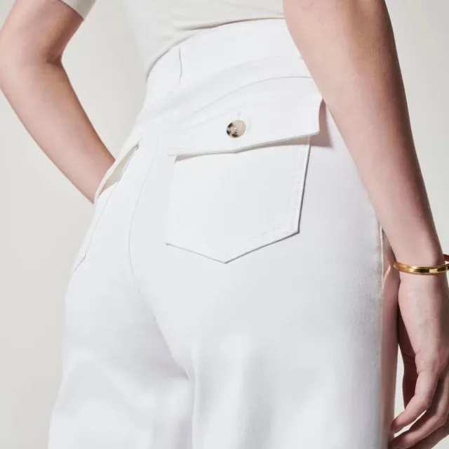 All matching Bootleg Pants Slim Fit Slimming Draping Effect Casual Suit Pants White Cropped - Shop at LoveMi