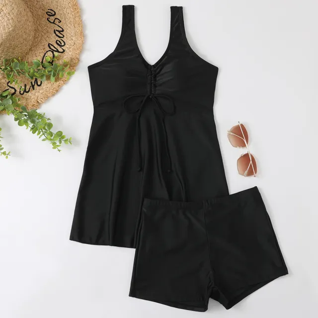 Swimsuit Skirt Plus Size Split Black - Shop at LoveMi