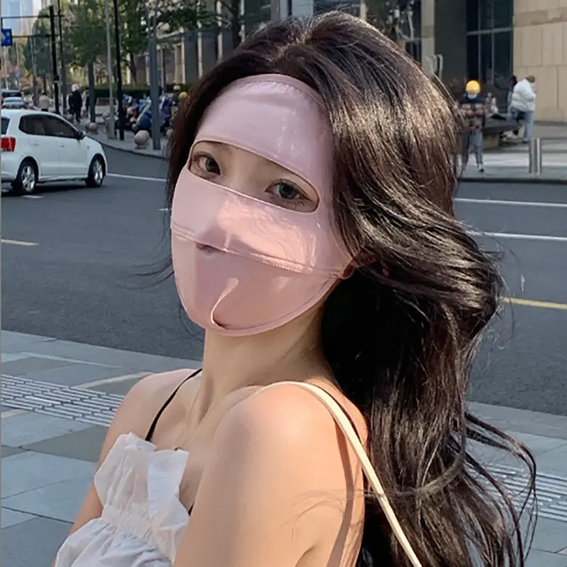 Womens Full-Face Sun-Protective Mask Cooling Ice-Silk Driving