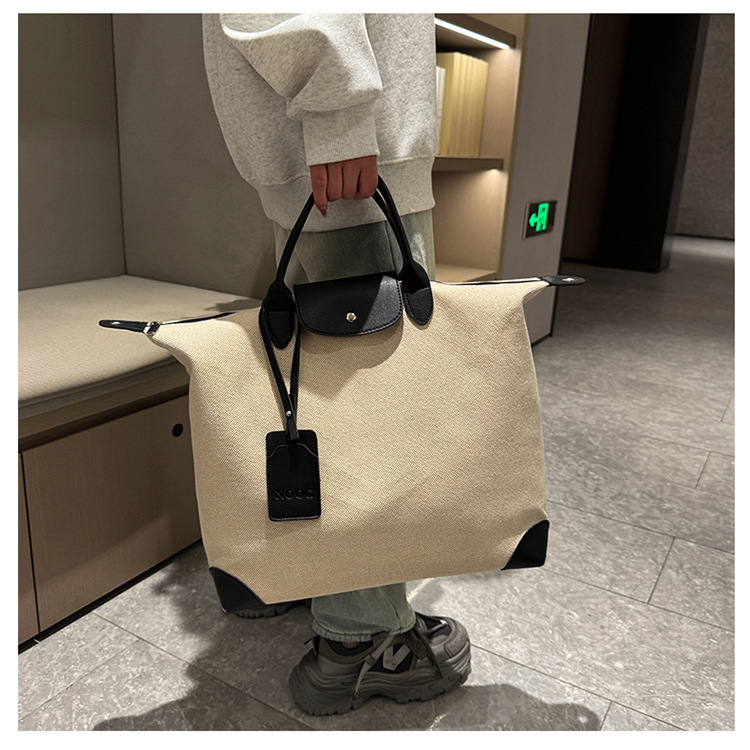 Cream Canvas Mom Hospital Bag