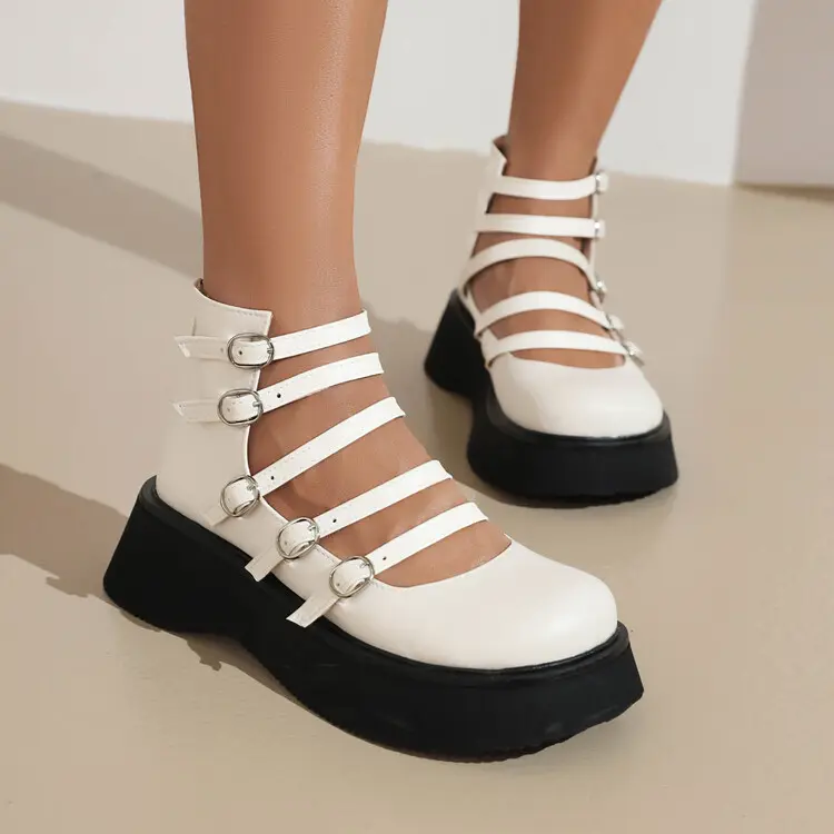Womens High-top Shoes With A Thick Hollowed-out
